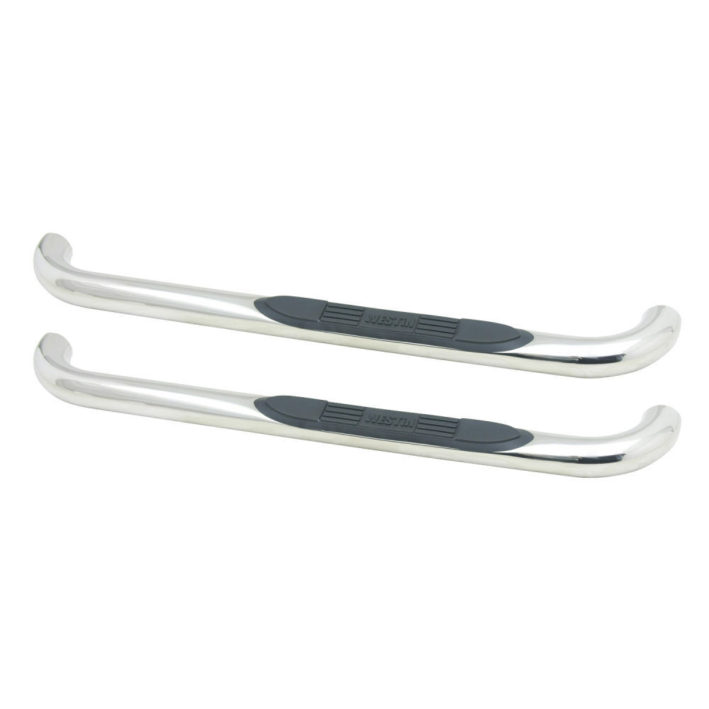 E-Series 3 Round Nerf Bars Single Step Pad Polished Stainless Steel |  #23-0500 | Westin Automotive Products