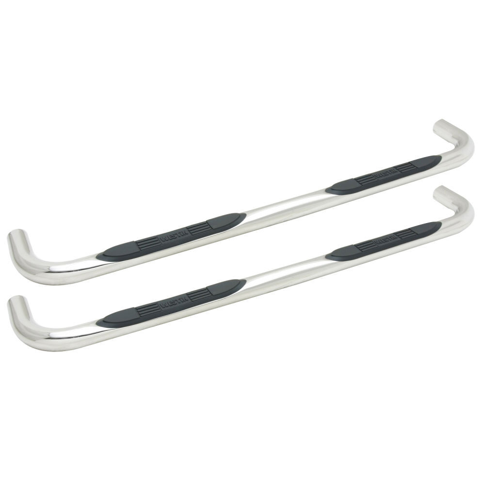 E-Series 3 Round Nerf Bars Dual Step Pad Polished Stainless Steel |  #23-2310 | Westin Automotive Products