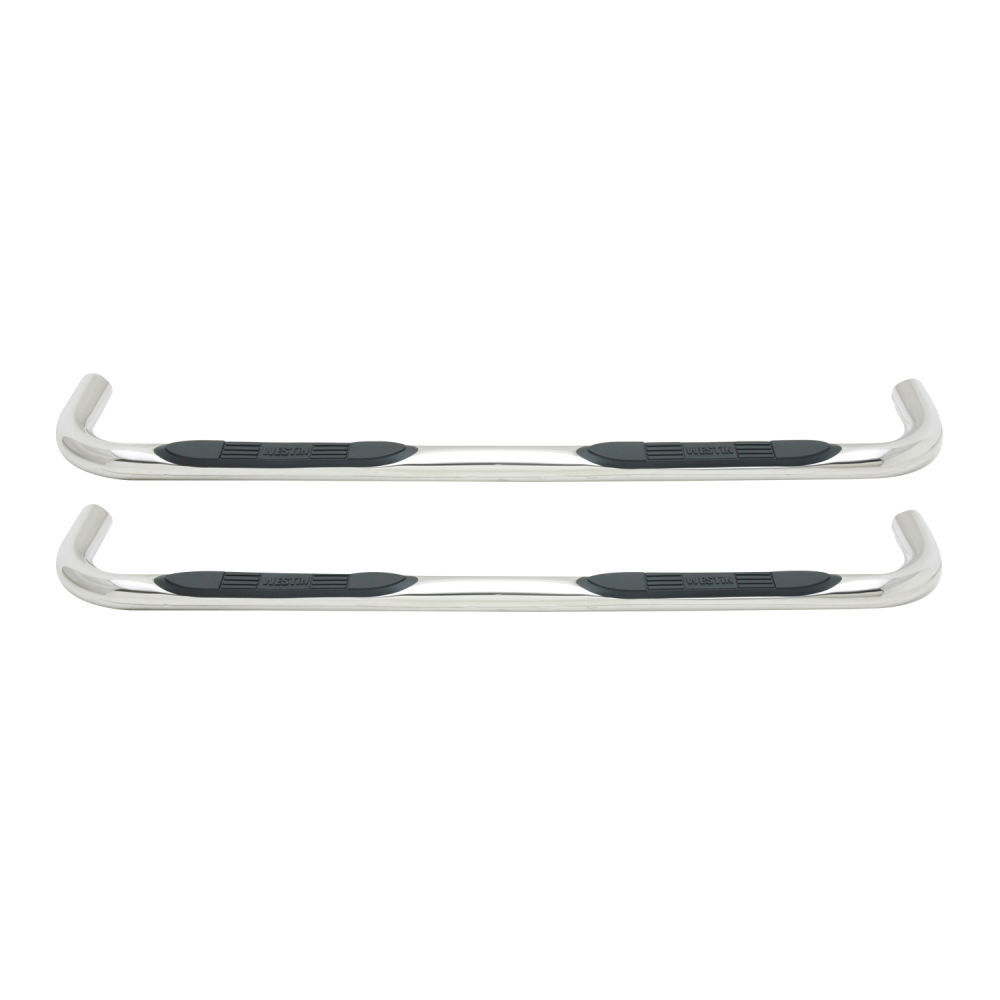 E-Series 3 Round Nerf Bars Dual Step Pad Polished Stainless Steel | #23-2880  | Westin Automotive Products