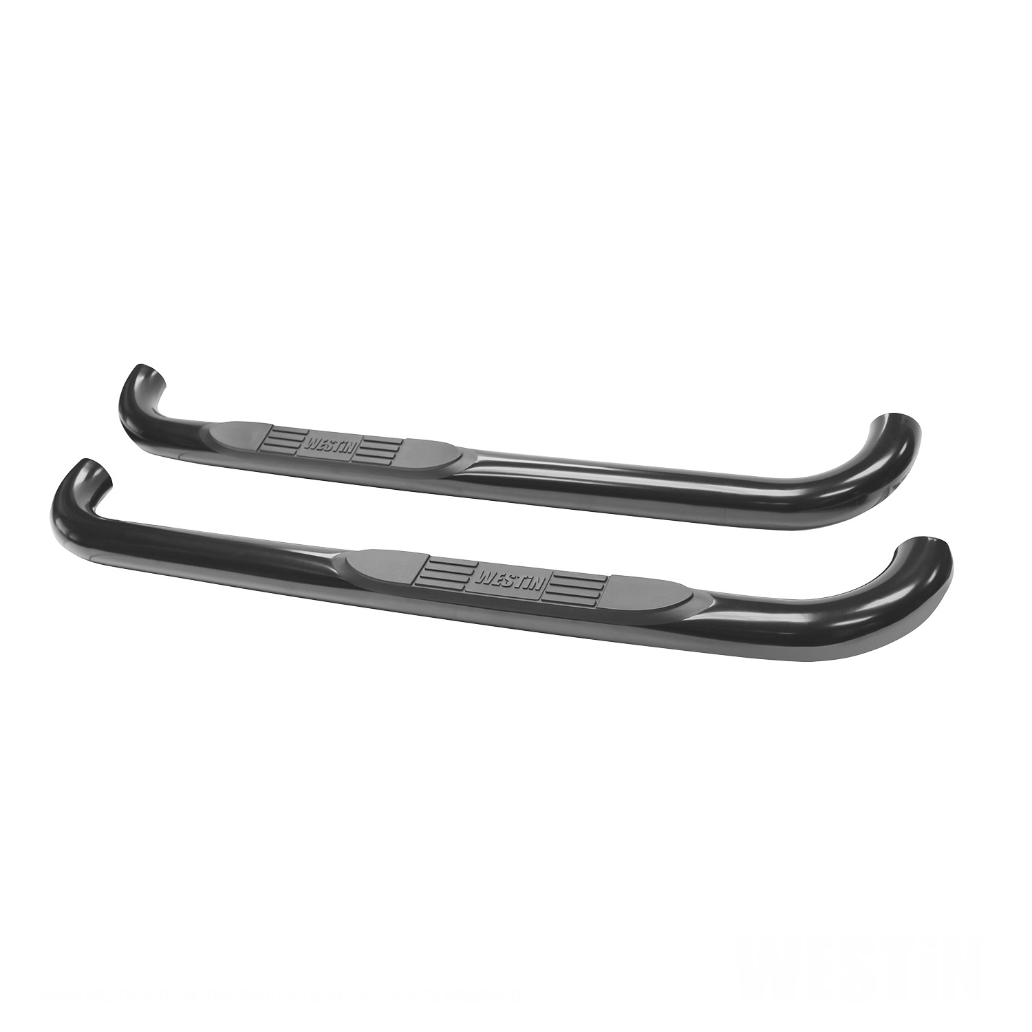 E-Series 3 Round Nerf Bars Single Step Pad Black | #23-1405 | Westin  Automotive Products