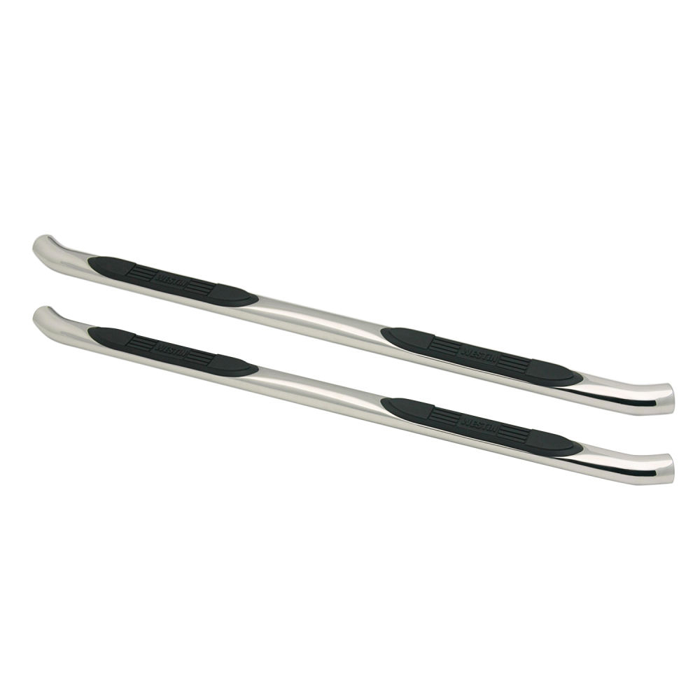 E-Series 3 Round Nerf Bars Dual Step Pad Polished Stainless Steel |  #23-3240 | Westin Automotive Products